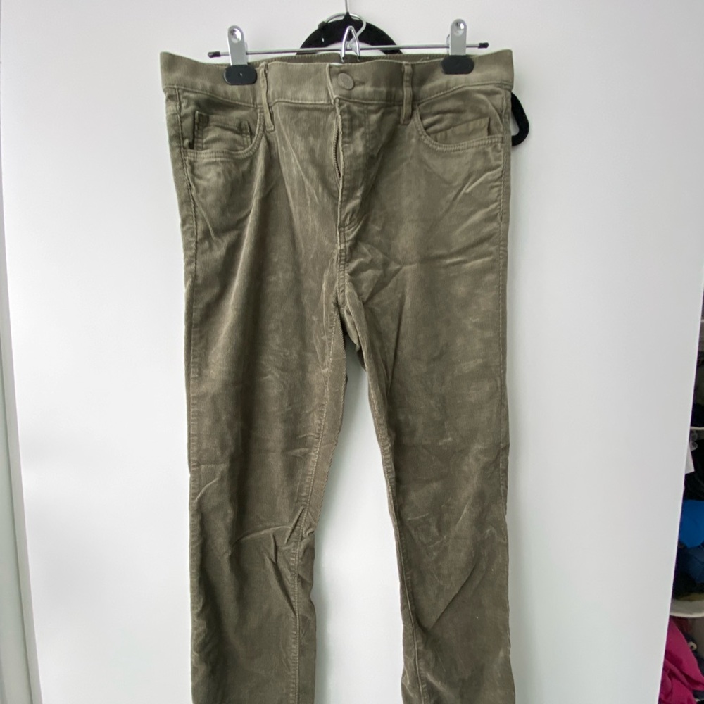 LOFT army green skinny corduroy pants